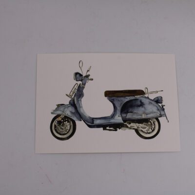 Papeterie Postkarte Vespa Aquarell Wanddeko Leo la Douce Accessoires Zauberladen Hietzing
