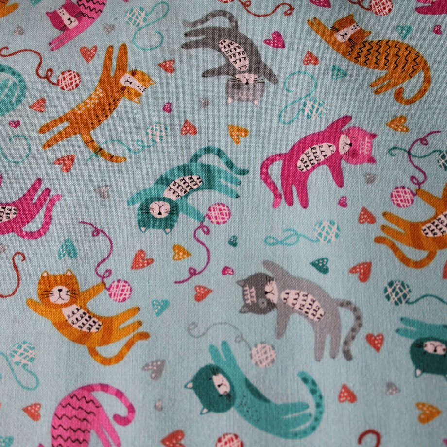 Nähen Stoffe Hietzing Zauberladen Baumwolle Patchwork Katze Cat