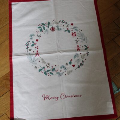 Geschirrtuch Merry Christmas Kranz